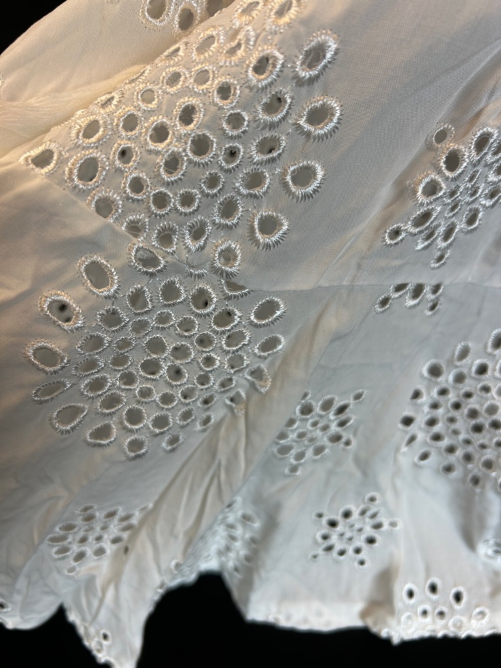 Elan White Eyelet Short Sleeve Mini Dress - Picture 3 of 4